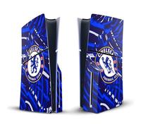 Head Case Designs sous Licence Officielle Chelsea Football Club Brosse Abstraite Art Vinyle Autocollant De Jeu Peau Autocollant Compatible avec Sony PlayStation 5 PS5 Slim Disc Edition Console