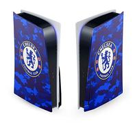 Head Case Designs sous Licence Officielle Chelsea Football Club Camouflage Mixte Logo Vinyle Plaque Frontale Autocollant De Jeu Peau Compatible avec Sony PlayStation 5 PS5 Disc Edition Console