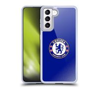 Head Case Designs sous Licence Officielle Chelsea Football Club Demi-Teinte Crête Coque en Gel [Protection de Qualité Militaire] Compatible avec Samsung Galaxy S21 5G Et Compatible avec MagSafe