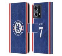 Head Case Designs sous Licence Officielle Chelsea Football Club Pedro NETO 2025/26 Joueurs Home Kit Étui Portefeuille en Cuir Compatible avec Oppo Reno8 4G