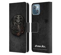 Head Case Designs sous Licence Officielle Cobra Kai Logo en Métal Graphiques Étui Portefeuille en Cuir Compatible avec Apple iPhone 13