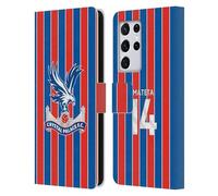 Head Case Designs sous Licence Officielle Crystal Palace FC Jean-Philippe Mateta 2025/26 Joueurs Home Kit Étui Portefeuille en Cuir Compatible avec Samsung Galaxy S21 Ultra 5G