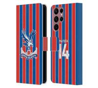 Head Case Designs sous Licence Officielle Crystal Palace FC Jean-Philippe Mateta 2025/26 Joueurs Home Kit Étui Portefeuille en Cuir Compatible avec Samsung Galaxy S22 Ultra 5G