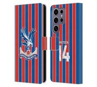 Head Case Designs sous Licence Officielle Crystal Palace FC Jean-Philippe Mateta 2025/26 Joueurs Home Kit Étui Portefeuille en Cuir Compatible avec Samsung Galaxy S25 Ultra