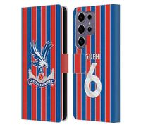 Head Case Designs sous Licence Officielle Crystal Palace FC Marc Guéhi 2025/26 Joueurs Home Kit Étui Portefeuille en Cuir Compatible avec Samsung Galaxy S25 Ultra