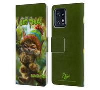 Head Case Designs sous Licence Officielle D.S. Valori J'Ai Compris Ça Kitty Et Chiot Étui Portefeuille en Cuir Compatible avec Moto Edge 40 Pro/Plus 2023