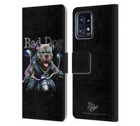 Head Case Designs sous Licence Officielle D.S. Valori Mauvais Chien Kitty Et Chiot Étui Portefeuille en Cuir Compatible avec Moto Edge 40 Pro/Plus 2023