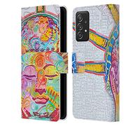 Head Case Designs sous Licence Officielle Dean Russo Buddha Liberty Culture Pop Étui Portefeuille en Cuir Compatible avec Galaxy A52 / A52s / 5G (2021)