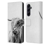 Head Case Designs sous Licence Officielle Dorit Fuhg Portrait d'une Vache de Région montagneuse Histoires de Voyage Coque en Cuir à Portefeuille Compatible avec Samsung Galaxy A55 5G