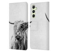 Head Case Designs sous Licence Officielle Dorit Fuhg Portrait d'une Vache de Région montagneuse Histoires de Voyage Coque en Cuir à Portefeuille Compatible avec Samsung Galaxy A54 5G