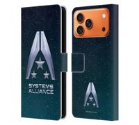 Head Case Designs sous Licence Officielle EA Bioware Mass Effect Logo de l'Alliance des systèmes Graphiques Étui Portefeuille en Cuir Compatible avec Apple iPhone 17 Pro Max