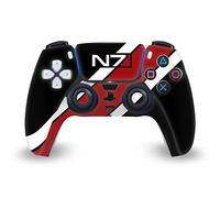 Head Case Designs sous Licence Officielle EA Bioware Mass Effect Logo N7 Rayures Graphiques Vinyle Plaque Frontale Autocollant De Jeu Peau Compatible avec Sony PlayStation 5 PS5 DualSense Controller