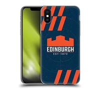 Head Case Designs sous Licence Officielle Edinburgh Rugby Bleu Marine Art Logo Coque en Gel [Protection de Qualité Militaire] Compatible avec Apple iPhone X/iPhone XS Et Compatible avec MagSafe
