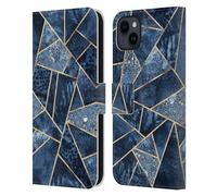 Head Case Designs sous Licence Officielle Elisabeth Fredriksson Bleu Collection en Pierre Étui Portefeuille en Cuir Compatible avec Apple iPhone 15 Plus