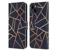 Head Case Designs sous Licence Officielle Elisabeth Fredriksson Cuivre Et Minuit Marine Collection en Pierre Étui Portefeuille en Cuir Compatible avec Apple iPhone 15 Plus