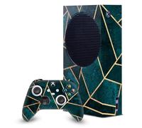 Head Case Designs Sous Licence Officielle Elisabeth Fredriksson Deep Teal Stone Mix Art Enveloppement De Console De Jeu Et Skins Pour Manette compatible avec Xbox Series S Console & Controller Bundle