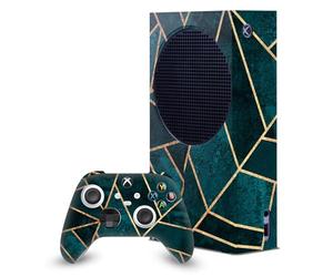 Head Case Designs Sous Licence Officielle Elisabeth Fredriksson Deep Teal Stone Mix Art Enveloppement De Console De Jeu Et Skins Pour Manette compatible avec Xbox Series S Console & Controller Bundle
