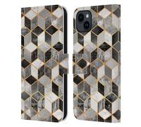 Head Case Designs sous Licence Officielle Elisabeth Fredriksson Noir Et Blanc Collection de Cubes Étui Portefeuille en Cuir Compatible avec Apple iPhone 15 Plus