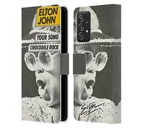 Head Case Designs sous Licence Officielle Elton John Your Song Seul Oeuvre d'art Étui Portefeuille en Cuir Compatible avec Galaxy A52 / A52s / 5G (2021)
