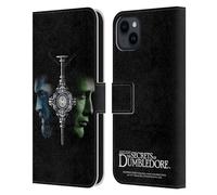 Head Case Designs sous Licence Officielle Fantastic Beasts: Secrets of Dumbledore Dumbledore et Grindelwald Noyau Graphique Étui Portefeuille en Cuir Compatible avec Apple iPhone 15 Plus