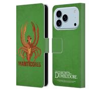 Head Case Designs sous Licence Officielle Fantastic Beasts: Secrets of Dumbledore Manticores Badges Graphiques Étui Portefeuille en Cuir Compatible avec Apple iPhone 17 Pro