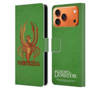 Head Case Designs sous Licence Officielle Fantastic Beasts: Secrets of Dumbledore Manticores Badges Graphiques Étui Portefeuille en Cuir Compatible avec Apple iPhone 17 Pro Max