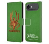 Head Case Designs sous Licence Officielle Fantastic Beasts: Secrets of Dumbledore Manticores Badges Graphiques Étui Portefeuille en Cuir Compatible avec Apple iPhone 17 Air
