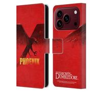 Head Case Designs sous Licence Officielle Fantastic Beasts: Secrets of Dumbledore Phoenix Badges Graphiques Étui Portefeuille en Cuir Compatible avec Apple iPhone 18 Pro