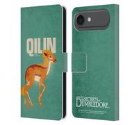 Head Case Designs sous Licence Officielle Fantastic Beasts: Secrets of Dumbledore Qilin Badges Graphiques Étui Portefeuille en Cuir Compatible avec Apple iPhone 17 Air