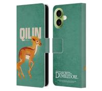 Head Case Designs sous Licence Officielle Fantastic Beasts: Secrets of Dumbledore Qilin Badges Graphiques Étui Portefeuille en Cuir Compatible avec Apple iPhone 17