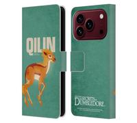 Head Case Designs sous Licence Officielle Fantastic Beasts: Secrets of Dumbledore Qilin Badges Graphiques Étui Portefeuille en Cuir Compatible avec Apple iPhone 18 Pro