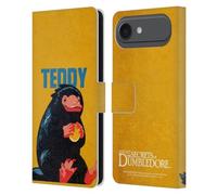 Head Case Designs sous Licence Officielle Fantastic Beasts: Secrets of Dumbledore Teddy Badges Graphiques Étui Portefeuille en Cuir Compatible avec Apple iPhone 17 Air