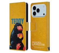 Head Case Designs sous Licence Officielle Fantastic Beasts: Secrets of Dumbledore Teddy Badges Graphiques Étui Portefeuille en Cuir Compatible avec Apple iPhone 17 Pro