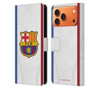 Head Case Designs sous Licence Officielle FC Barcelona Away Kit D'écusson 2023/24 Étui Portefeuille en Cuir Compatible avec Apple iPhone 17 Pro Max