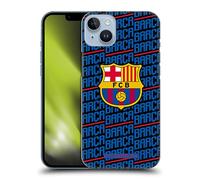 Head Case Designs sous Licence Officielle FC Barcelona Barca Crête Modèles Coque Dure pour l'arrière Compatible avec Apple iPhone 14 Plus