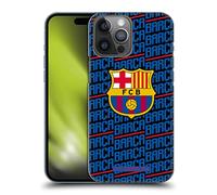 Head Case Designs sous Licence Officielle FC Barcelona Barca Crête Modèles Coque Dure pour l'arrière Compatible avec Apple iPhone 14 Pro Max
