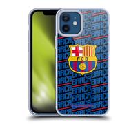 Head Case Designs sous Licence Officielle FC Barcelona Barca Crête Modèles Coque en Gel Doux Compatible avec Apple iPhone 12 / iPhone 12 Pro