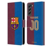 Head Case Designs sous Licence Officielle FC Barcelona Coutume Personnalisé Accueil Kit 2024/25 Coque en Cuir à Portefeuille Compatible avec Samsung Galaxy S21 FE 5G