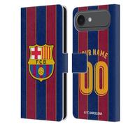 Head Case Designs sous Licence Officielle FC Barcelona Coutume Personnalisé Maison 2020/21 Kit Étui Portefeuille en Cuir Compatible avec Apple iPhone 17 Air