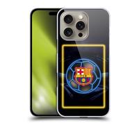 Head Case Designs sous Licence Officielle FC Barcelona Logo Néon Coque Dure pour l'arrière Compatible avec Apple iPhone 16 Pro