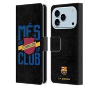 Head Case Designs sous Licence Officielle FC Barcelona Més Que Un Club Culé Étui Portefeuille en Cuir Compatible avec Apple iPhone 17 Pro
