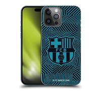 Head Case Designs sous Licence Officielle FC Barcelona Noir Crête Coque Dure pour l'arrière Compatible avec Apple iPhone 14 Pro Max