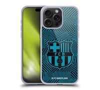 Head Case Designs sous Licence Officielle FC Barcelona Noir Crête Coque en Gel [Protection de Qualité Militaire] Compatible avec Apple iPhone 15 Pro Max