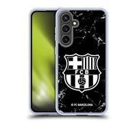 Head Case Designs sous Licence Officielle FC Barcelona Noir Marble Modèles De Crête Coque en Gel [Protection de Qualité Militaire] Compatible avec Samsung Galaxy S24 FE Et Compatible avec MagSafe