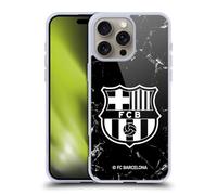 Head Case Designs sous Licence Officielle FC Barcelona Noir Marble Modèles De Crête Coque en Gel [Protection de Qualité Militaire] Compatible avec Apple iPhone 16 Pro Max Et Compatible avec MagSafe