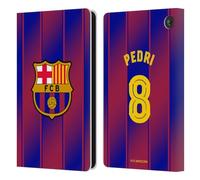 Head Case Designs sous Licence Officielle FC Barcelona Pedri 2025/26 Joueurs Home Kit Étui Portefeuille en Cuir Compatible avec Amazon Fire 7 2022