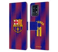 Head Case Designs sous Licence Officielle FC Barcelona Raphinha 2025/26 Joueurs Home Kit Étui Portefeuille en Cuir Compatible avec Moto Edge 40 Pro/Plus 2023