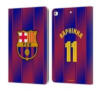 Head Case Designs sous Licence Officielle FC Barcelona Raphinha 2025/26 Joueurs Home Kit Étui Portefeuille en Cuir Compatible avec Apple iPad 9.7 2017 / iPad 9.7 2018