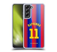Head Case Designs sous Licence Officielle FC Barcelona Raphinha 2026/27 Kit Domicile Joueurs Coque en Gel [Qualité Militaire] Compatible avec Samsung Galaxy S21 FE 5G Et Compatible avec MagSafe