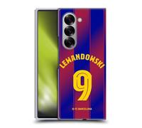 Head Case Designs sous Licence Officielle FC Barcelona Robert?Lewandowski 2025/26 Joueurs Home Kit Coque Dure pour l'arrière Compatible avec Samsung Galaxy Z Fold6